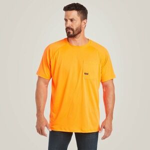 Ariat® Men's Rebar Heat Fighter‎ SS Neon Orange T-Shirt NWT